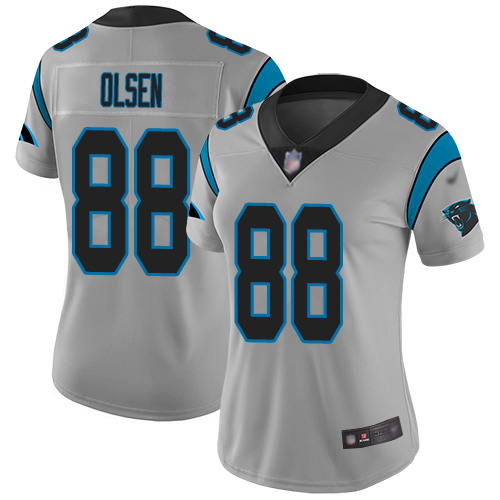 Carolina Panthers Limited Silver Women Greg Olsen Jersey NFL Football #88 Inverted Legend